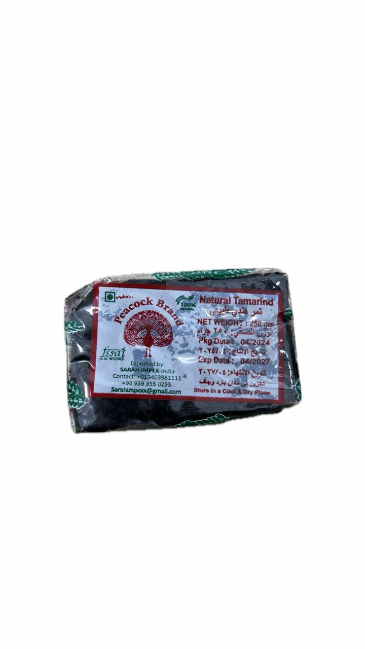 تمر هندی هسته دار 250 گرمی برند PEACOCK